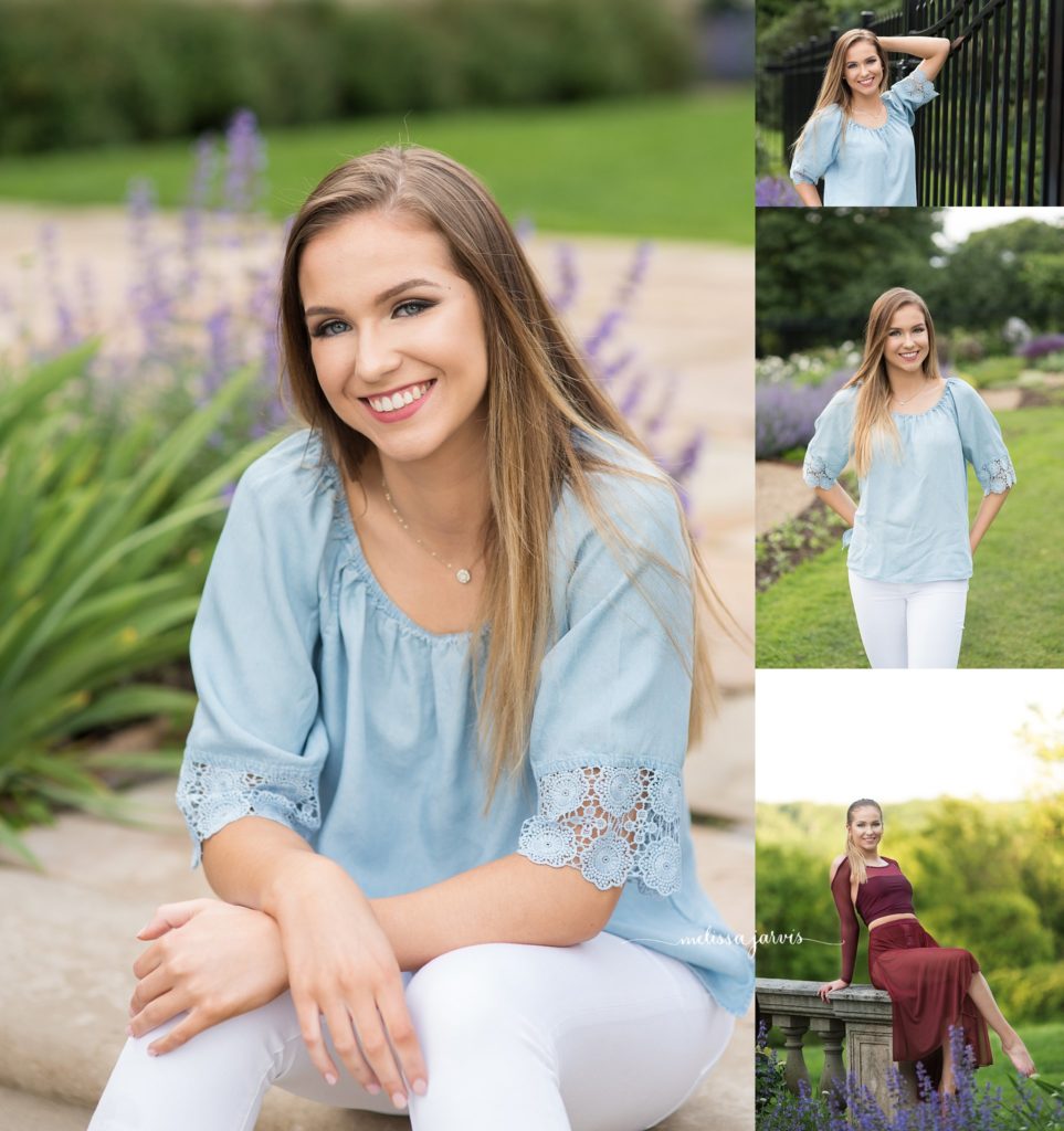 high school senior poses in field during senior pictures in wexford pa