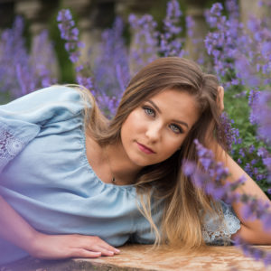 Seneca Valley Senior lays in field of lavender Pittsburgh PA senior pictures