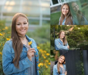 Cranberry Twp Senior Photographer photographs girl in flowers and summer sunshine