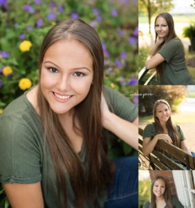 Cranberry Twp Senior Photographer photographs girl in flowers and summer sunshine