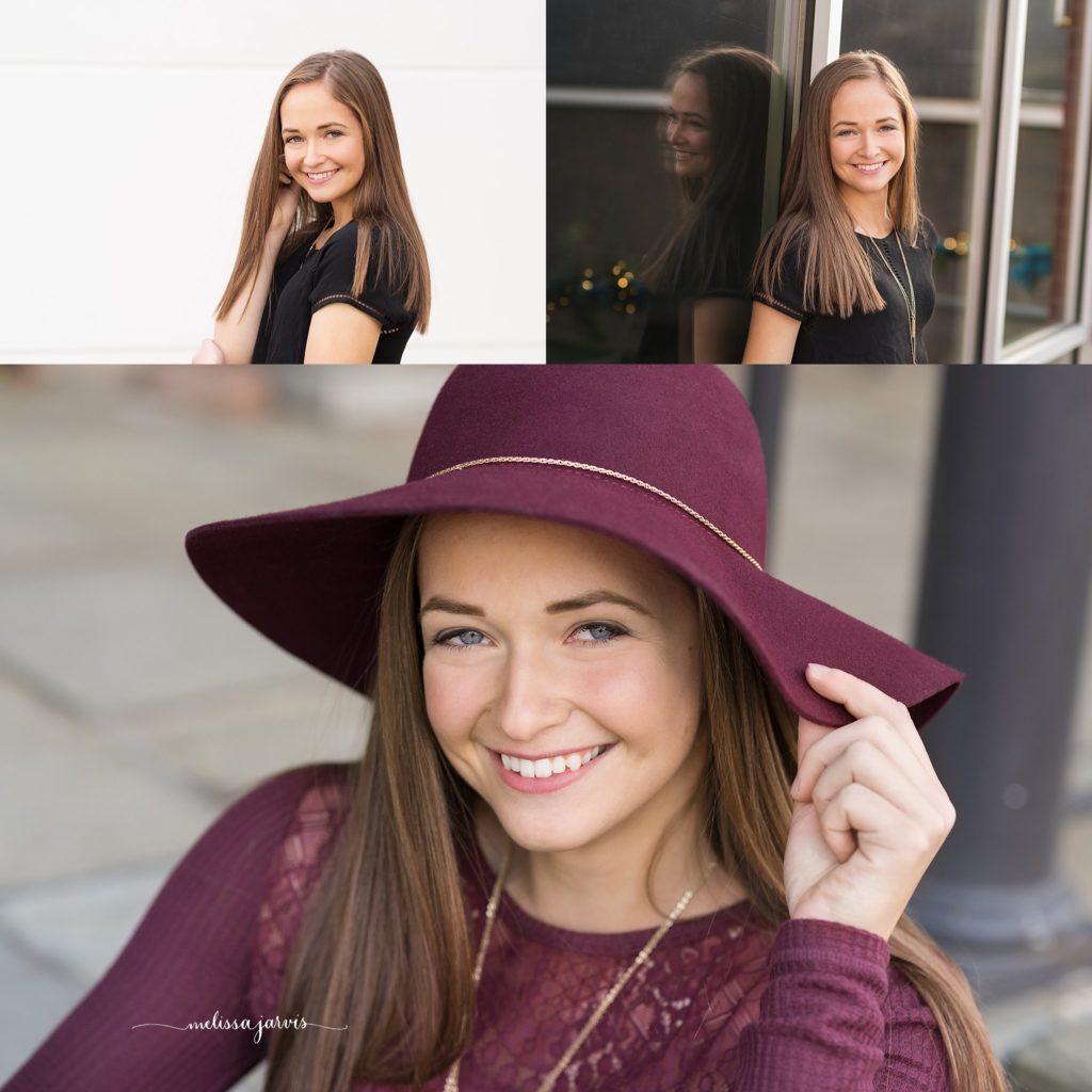 senior portrait session in downtown sewickley gives urban chic vibe