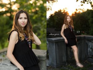 senior girl from shadyside pa sits against brick wall for senior portrait session in Pittsburgh PA